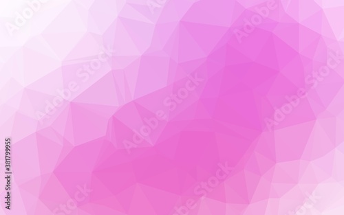 Light Pink vector polygon abstract backdrop. Geometric illustration in Origami style with gradient. Textured pattern for background.