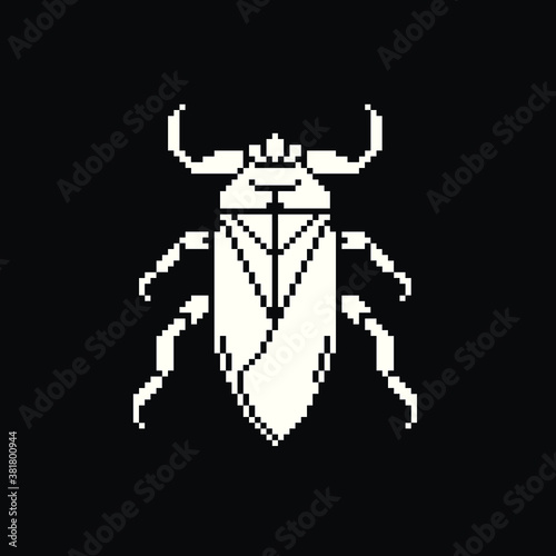 Water bug icon isolated vector illustration. Video game assets. Pixel art 8-bit sprite. Sticker, logo and embroidery design.