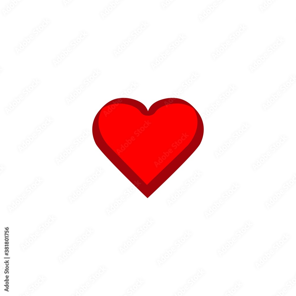 Heart isolated. Red sign on white background.