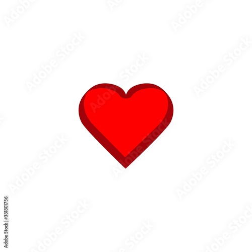 Heart isolated. Red sign on white background.