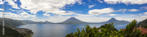 panoramic view of Atitlan Lake Guatemala, Panajachel