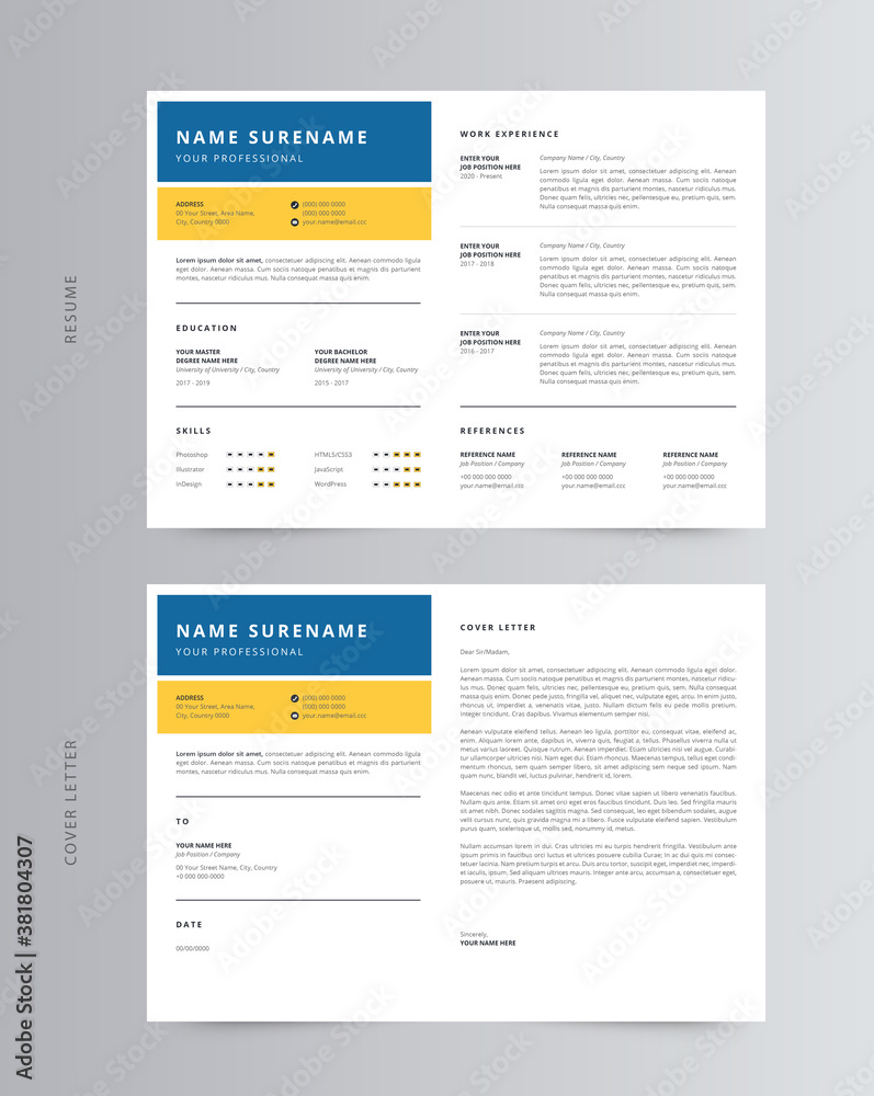 Landscape Resume/CV And Cover Letter Template
