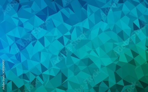 Light Blue, Green vector blurry triangle pattern. Colorful illustration in Origami style with gradient. Textured pattern for background.