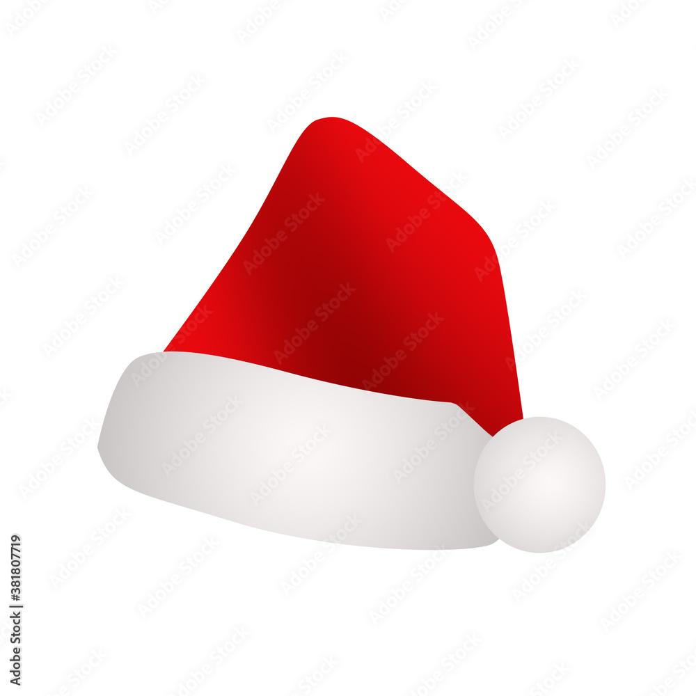 Christmas Santa Claus Hat on white background Christmas Santa Claus Hat on white background