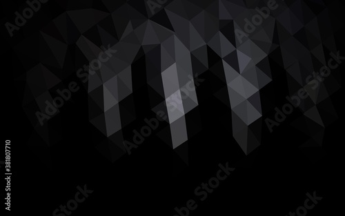 Dark Black vector blurry triangle pattern. Shining illustration, which consist of triangles. The best triangular design for your business.