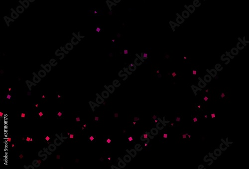 Dark Purple, Pink vector template with crystals, circles, squares.