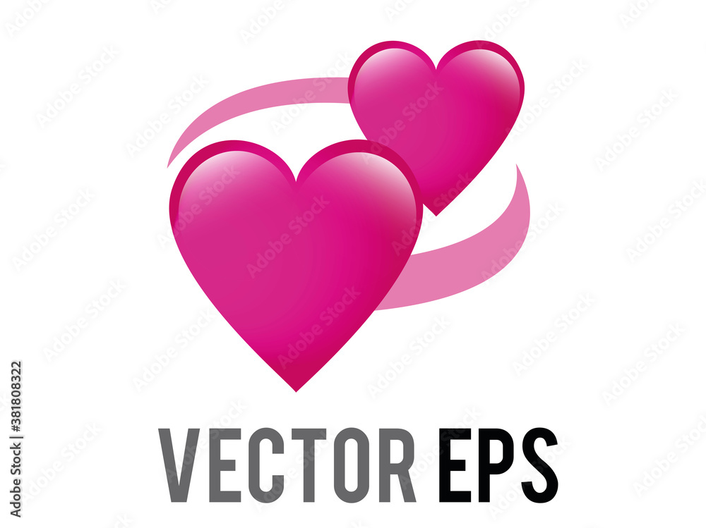 Vector two revolving hearts switching places emoji icon with circular line Vector two revolving hearts switching places emoji icon with circular line