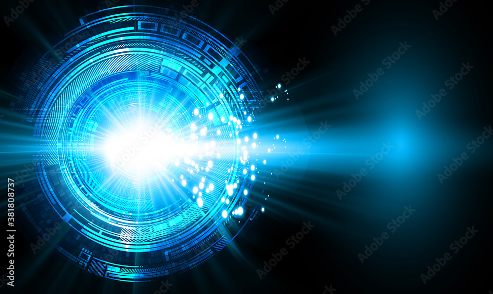 Blue eye cyber circuit future technology concept background Blue eye cyber circuit future technology concept background
