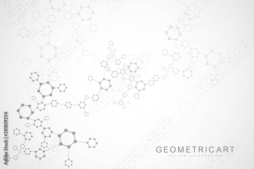 Wallpaper Mural Hexagonal abstract background. Big Data Visualization. Global network connection. Medical, technology, science background. Vector illustration. Torontodigital.ca