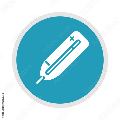 thermometer temperature checking equipment, blue silhouette icon