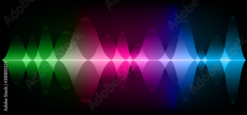 Sound waves oscillating dark light
