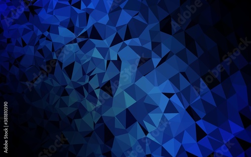 Dark BLUE vector polygonal template. Geometric illustration in Origami style with gradient. New texture for your design.