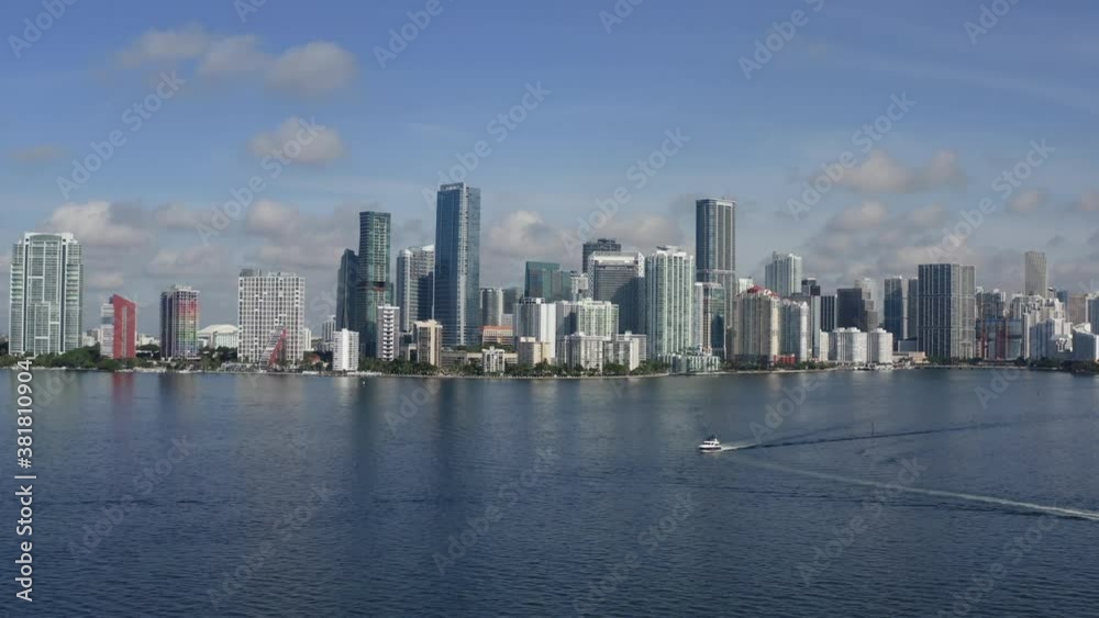 Aerial shot of downtown Miami from Biscayne bay. Aerial shot of downtown Miami from Biscayne bay.