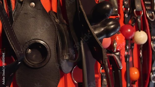 Bdsm Bondgage Equipment Room,Gags And Masks. photo