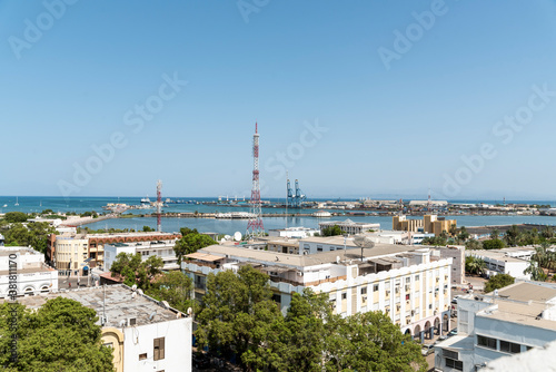 Djibouti aerial view of Rue de Venise downtown photo