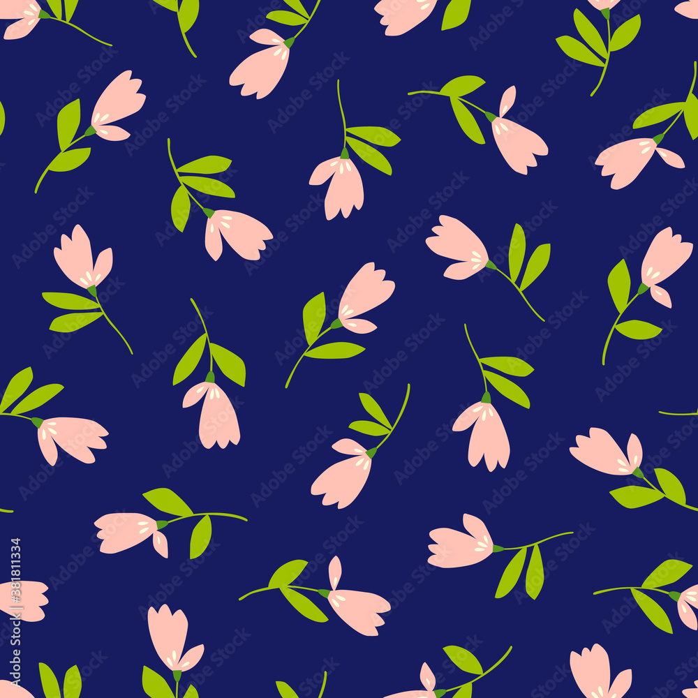 Seamless pattern material of an abstract flower,