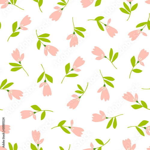 Seamless pattern material of an abstract flower,