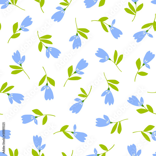 Seamless pattern material of an abstract flower,