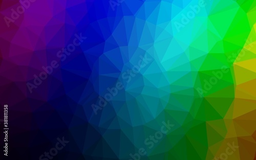 Dark Multicolor, Rainbow vector triangle mosaic template. Colorful abstract illustration with gradient. The best triangular design for your business.