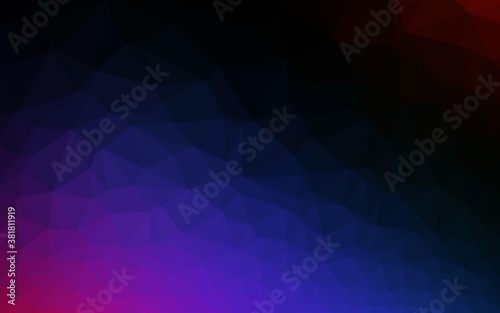 Dark Multicolor, Rainbow vector abstract mosaic pattern. Triangular geometric sample with gradient. Template for your brand book.