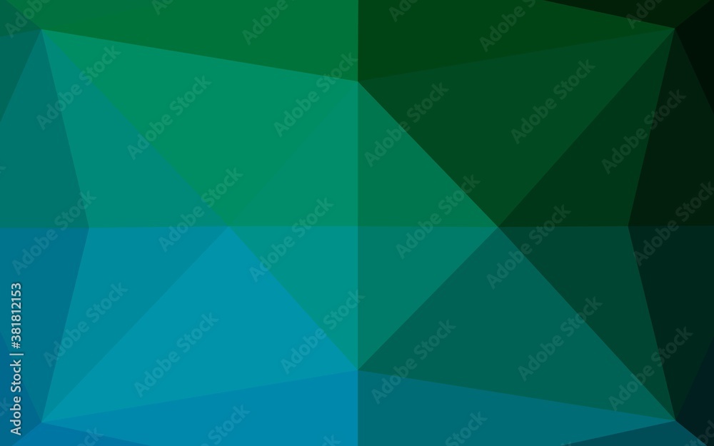 Fototapeta Dark Blue, Green vector polygon abstract background. Modern geometrical abstract illustration with gradient. The elegant pattern can be used as part of a brand book.