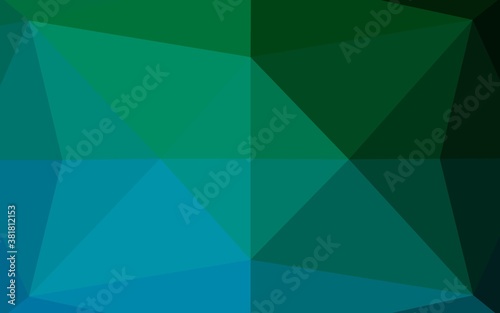 Dark Blue, Green vector polygon abstract background. Modern geometrical abstract illustration with gradient. The elegant pattern can be used as part of a brand book.