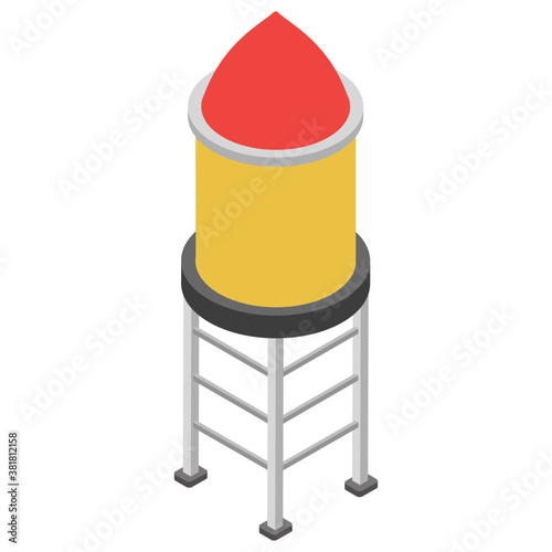 
Water tank isometric icon 
