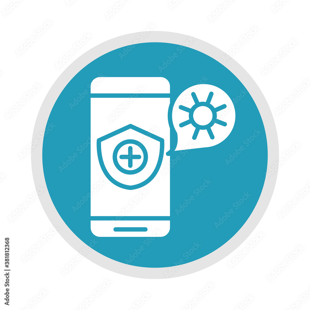 new normal, smartphone online medical attention, after coronavirus disease covid 19, blue silhouette icon new normal, smartphone online medical attention, after coronavirus disease covid 19, blue silhouette icon