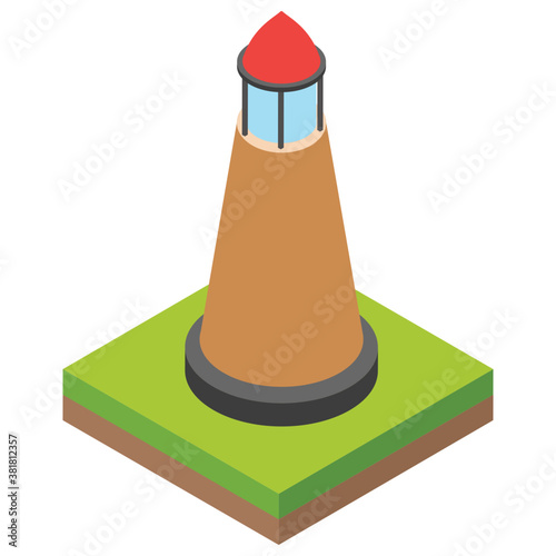
Lighthouse isometric icon 
