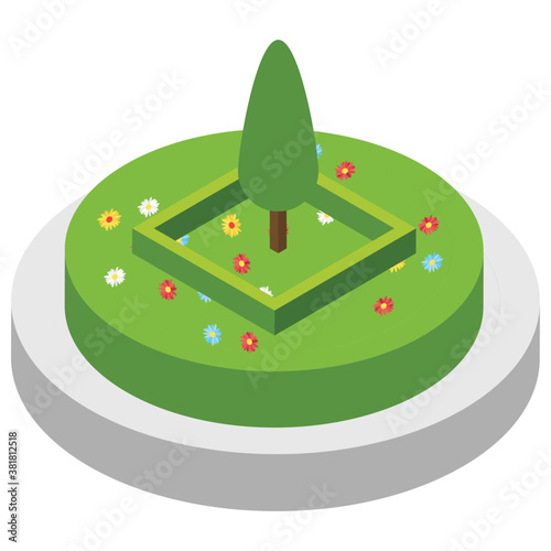 
Isometric roundabout icon 
