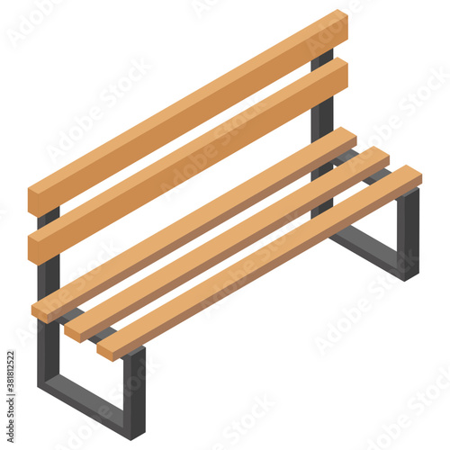 
Park bench flat icon design 
