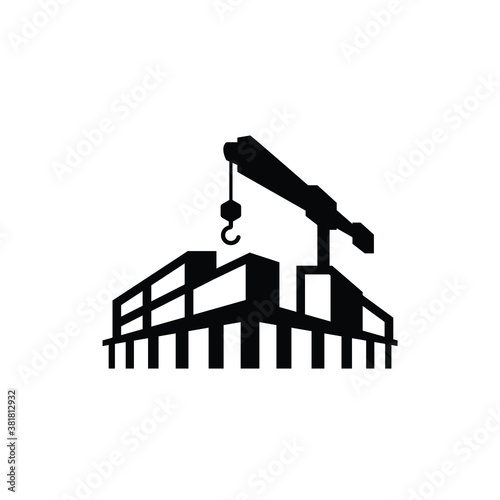 Cargo port icon vector isolated on white, logo sign and symbol.