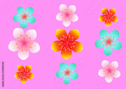 esempio di fiori su sfondo rosa per carta parati cameretta bambina o arredo letto