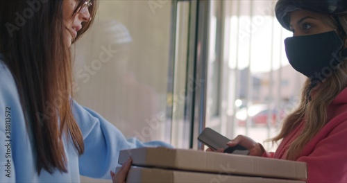 Fast food delivery courier photo