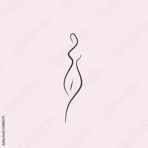 woman silhouette icon vector logo design	
