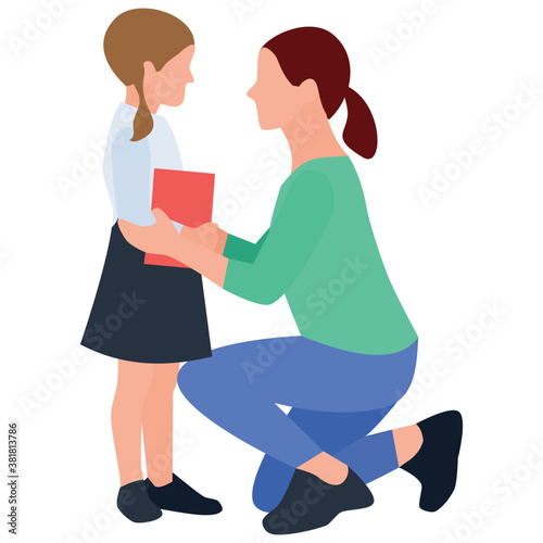 
School going kid flat icon design 
