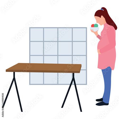
Pregnant woman flat icon 
