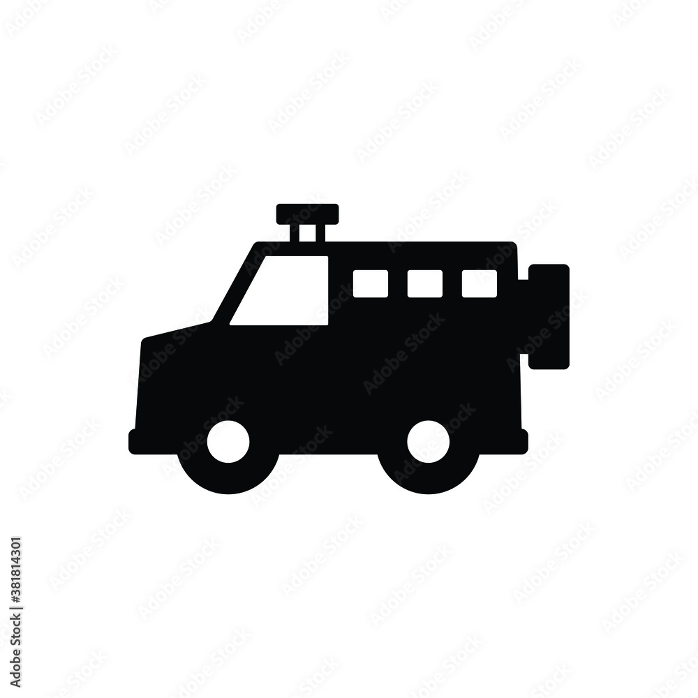Armor vehicle icon vector isolated on white, logo sign and symbol.