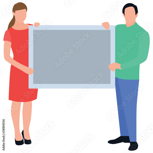 
Flat icon design of official discussion 

