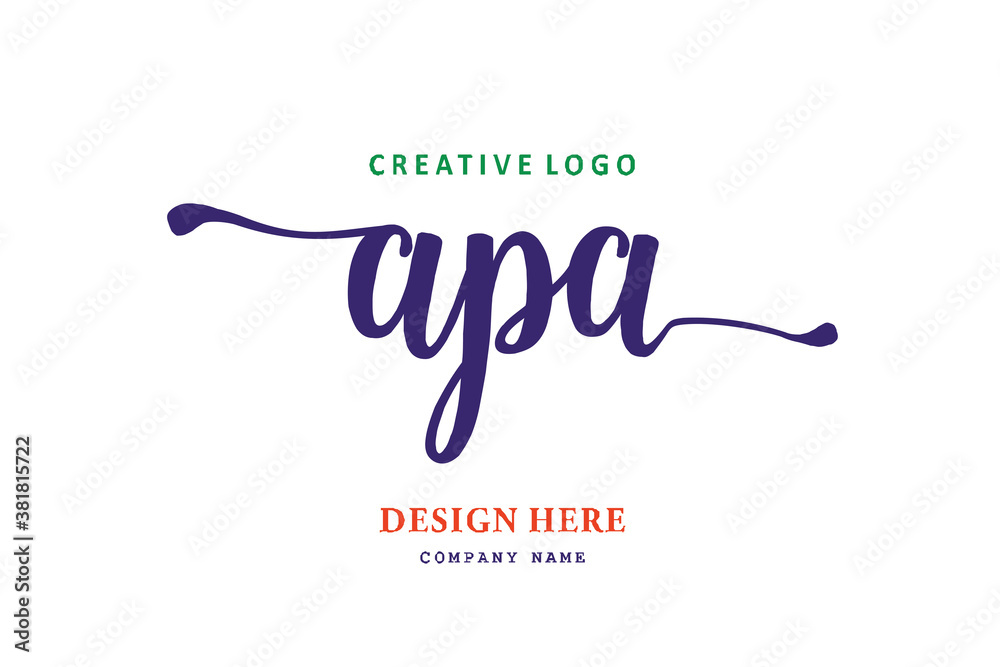 The simple APA typeface logo is easy to understand and authoritative - obrazy, fototapety, plakaty 