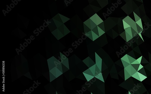 Dark Green vector shining triangular pattern. Shining colored illustration in a Brand new style. Template for your brand book.