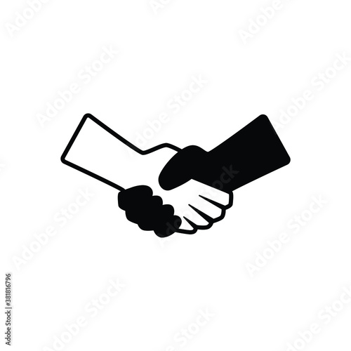 Shake hand icon vector isolated on white, logo sign and symbol.