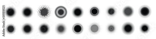 Halftone vector. Monochrome Abstract dot, Gradient halftone dots for background pattern and texture.