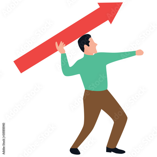 
Energetic employee flat icon design 
