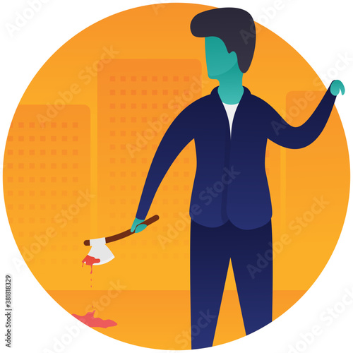 
Halloween killer flat icon design 
