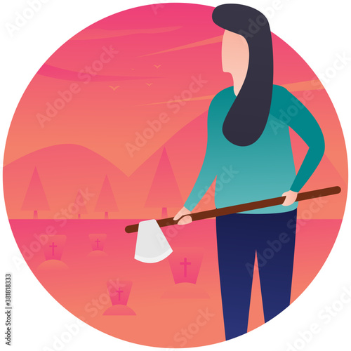 
Halloween killer flat icon design 
