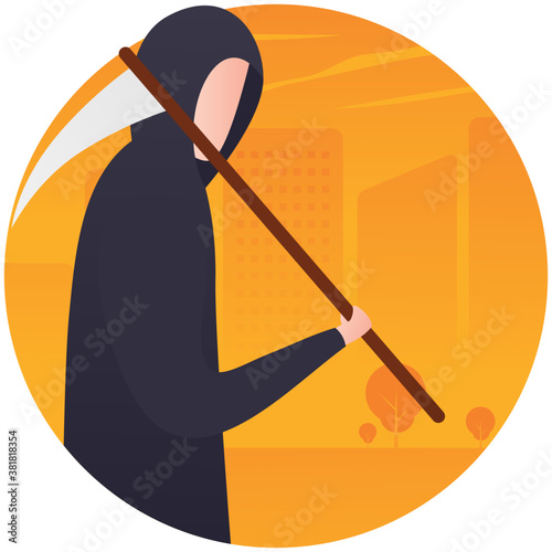 
Halloween killer flat icon design 
