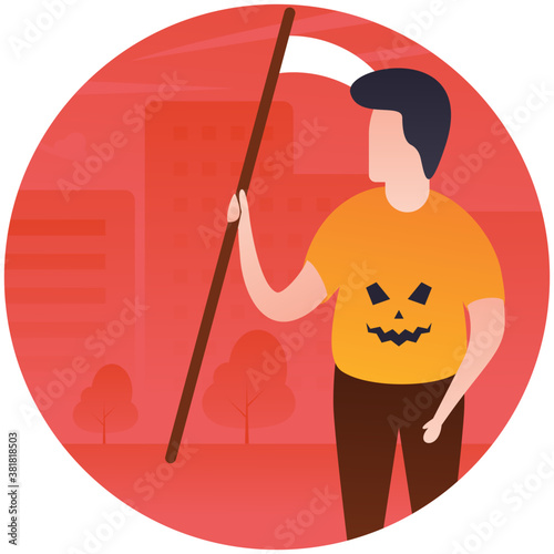 
Halloween killer flat icon design 
