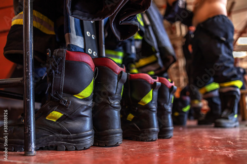 Picture of protective boots in fire brigade. © dusanpetkovic1