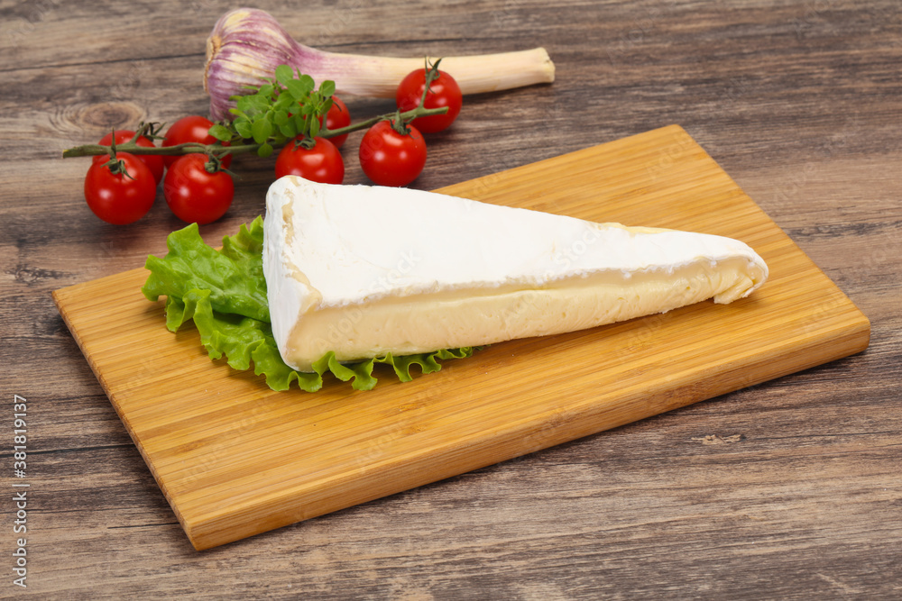 Brie cheese triangle served salad Brie cheese triangle served salad